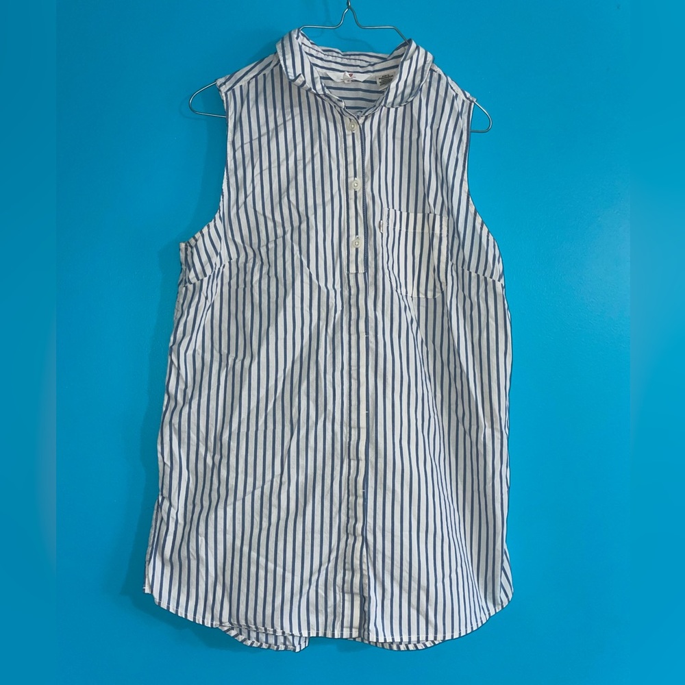 LEVI’S Pinstripe Sleeveless Button Up Tank Top - Size S